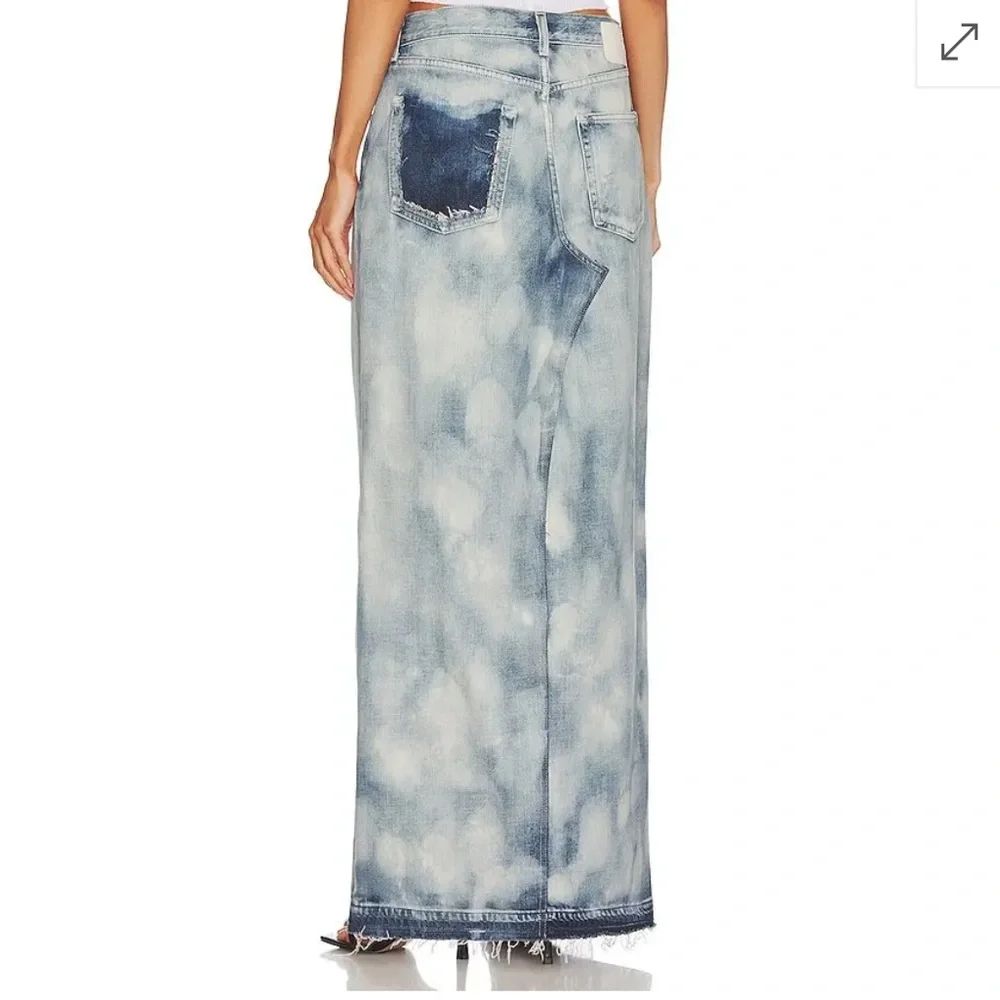 GRLFRND Bianca Reconstructed Split Hem Maxi Jean Skirt in Marble Hill - Picture 3 of 16